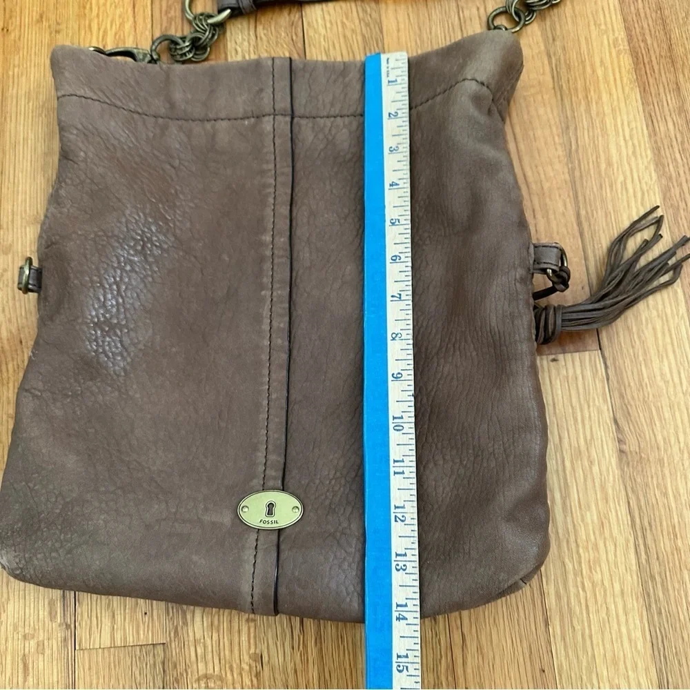 Fossil Brown Pebbled Leather Key +